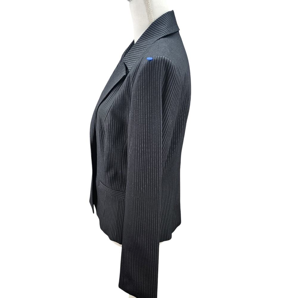 NWT Rafaella Blazer Women 10 Black Strip Lined Career Office Stretch Suit Jacket - Picture 6 of 11